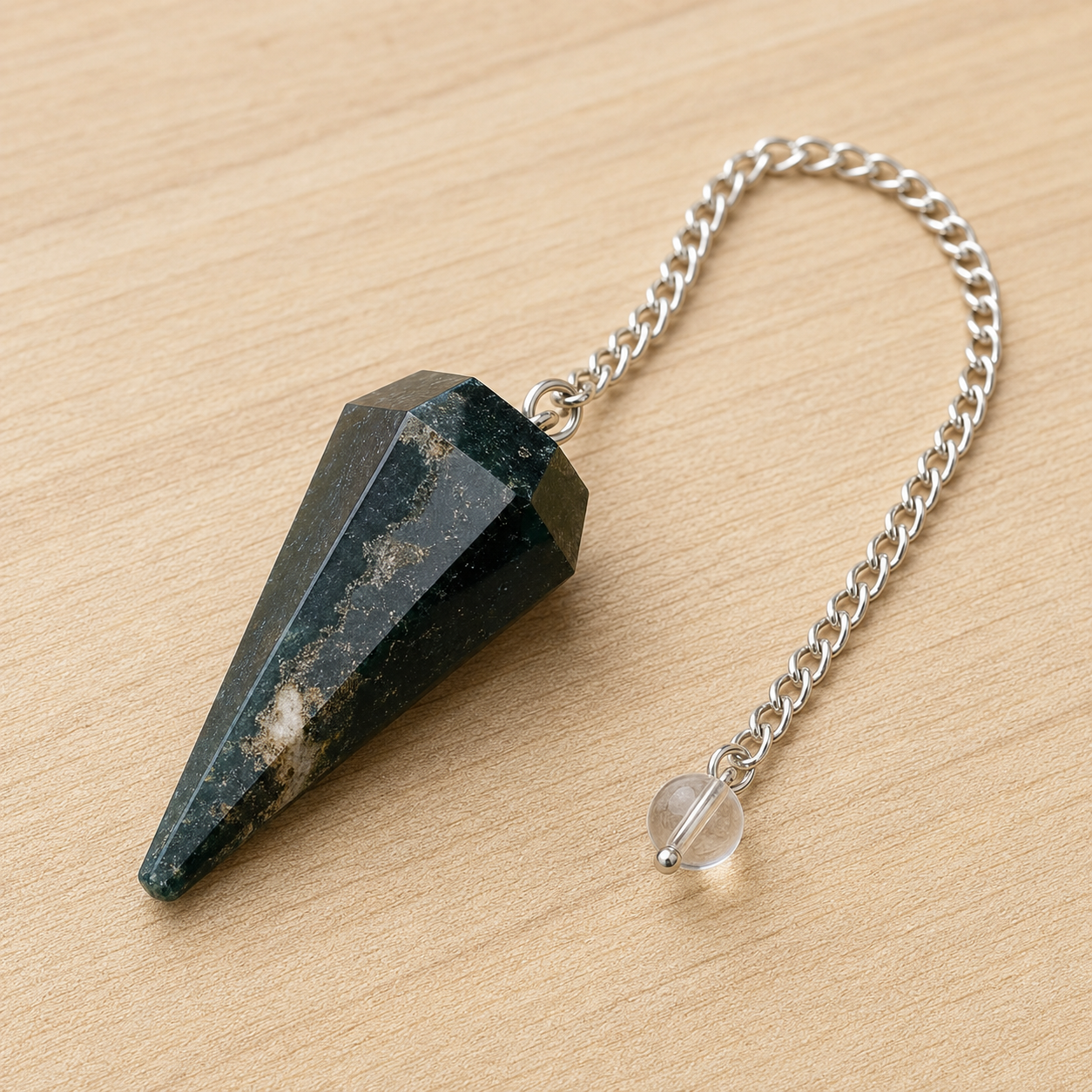 Moss Agate Pendulum (Purification and Balance)  DestGlow