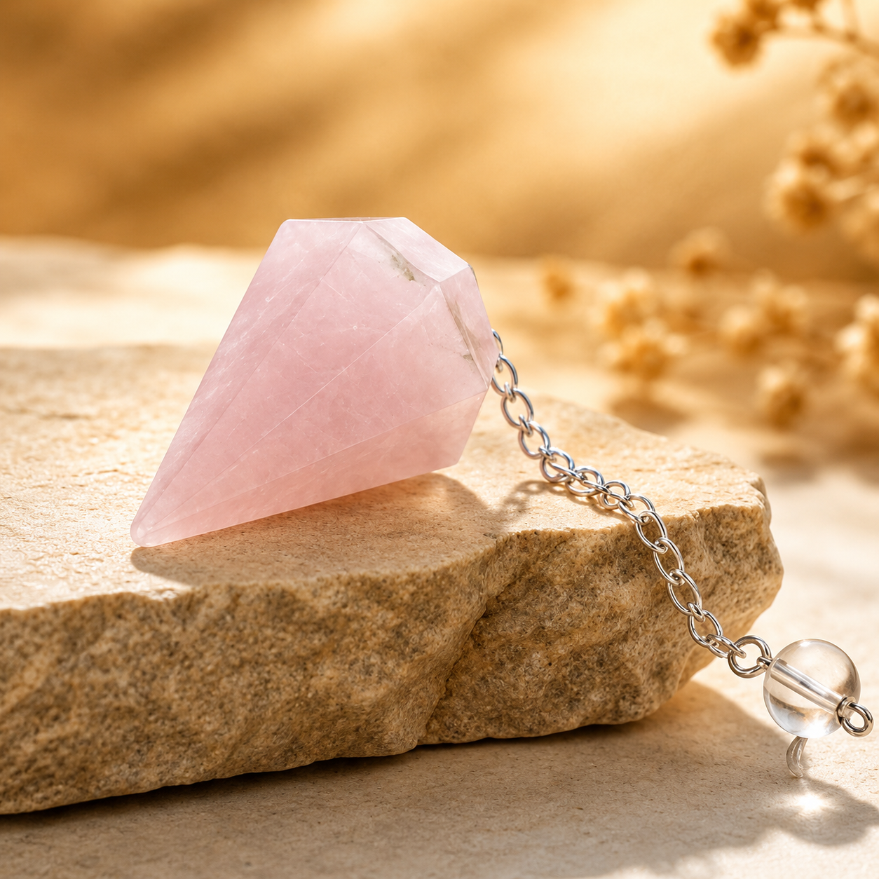 Rose Quartz Pendulum (Creativity and Empathy )  DestGlow