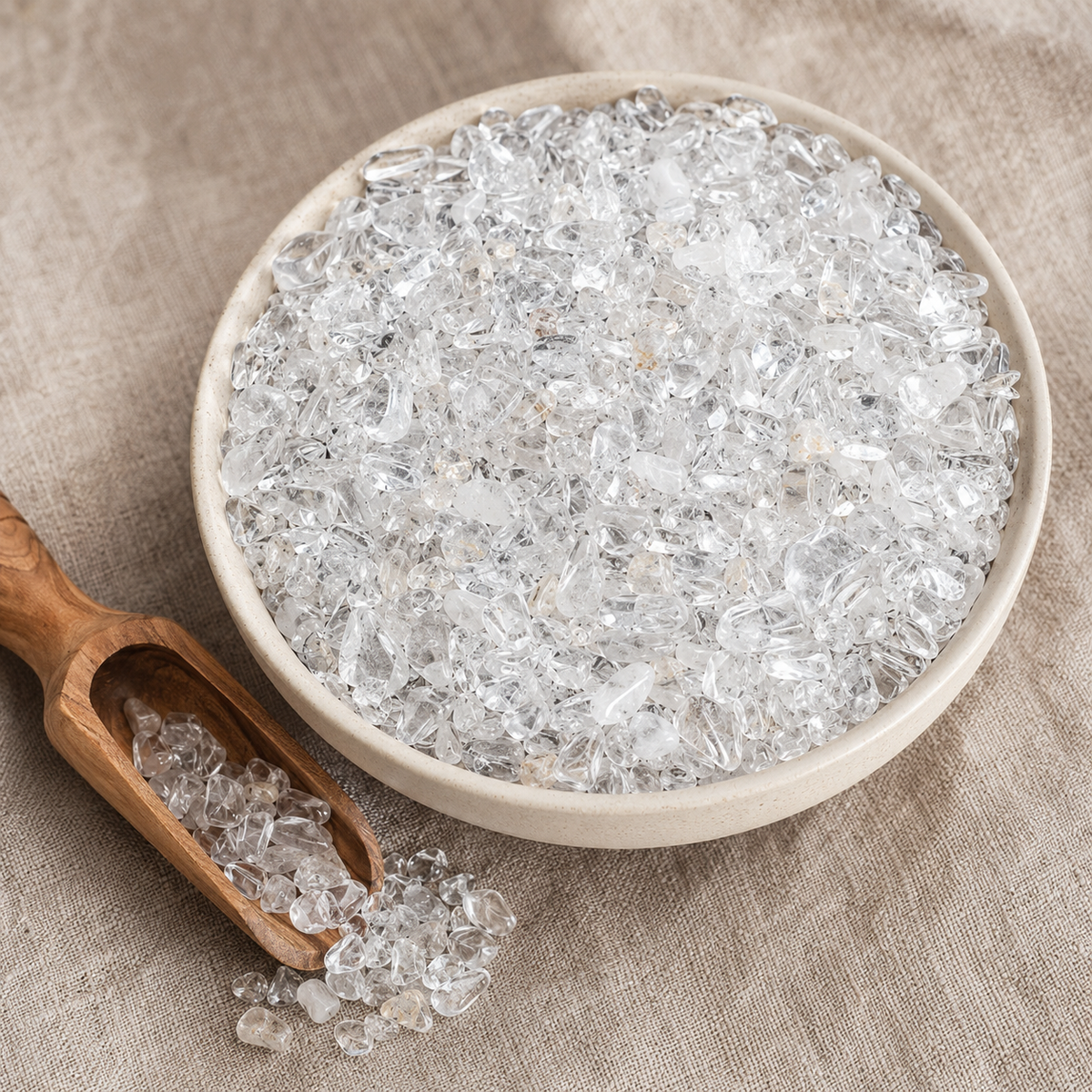 Crystal Quartz Gemstone Chips (Meditation and Restorative Work)  DestGlow