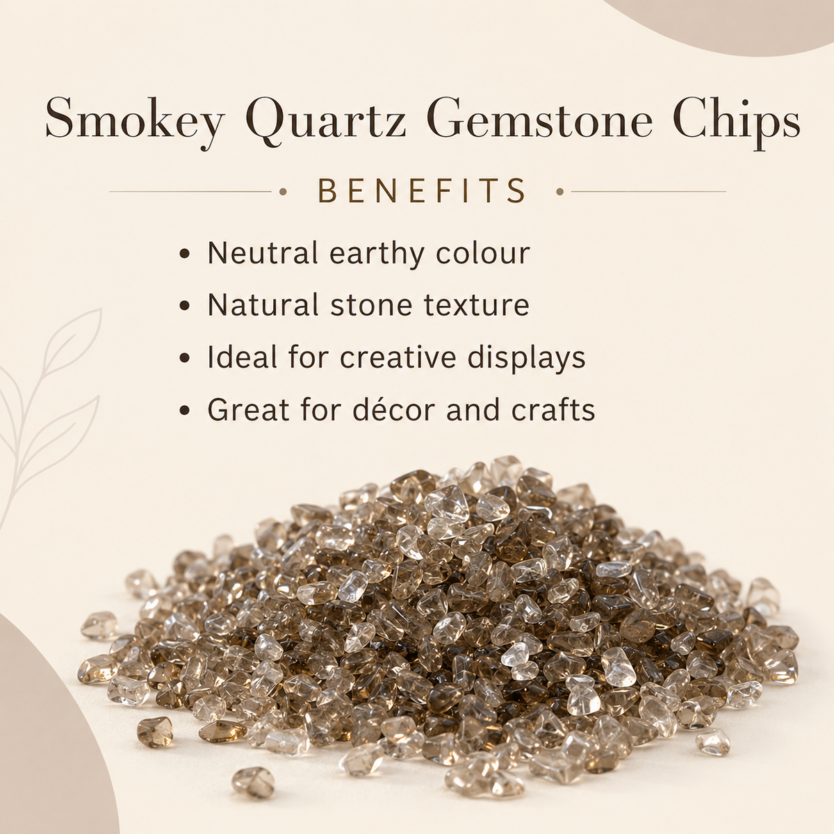 Smokey Quartz Gemstone Chips (Emotional Balance and Increase Intuition)  DestGlow