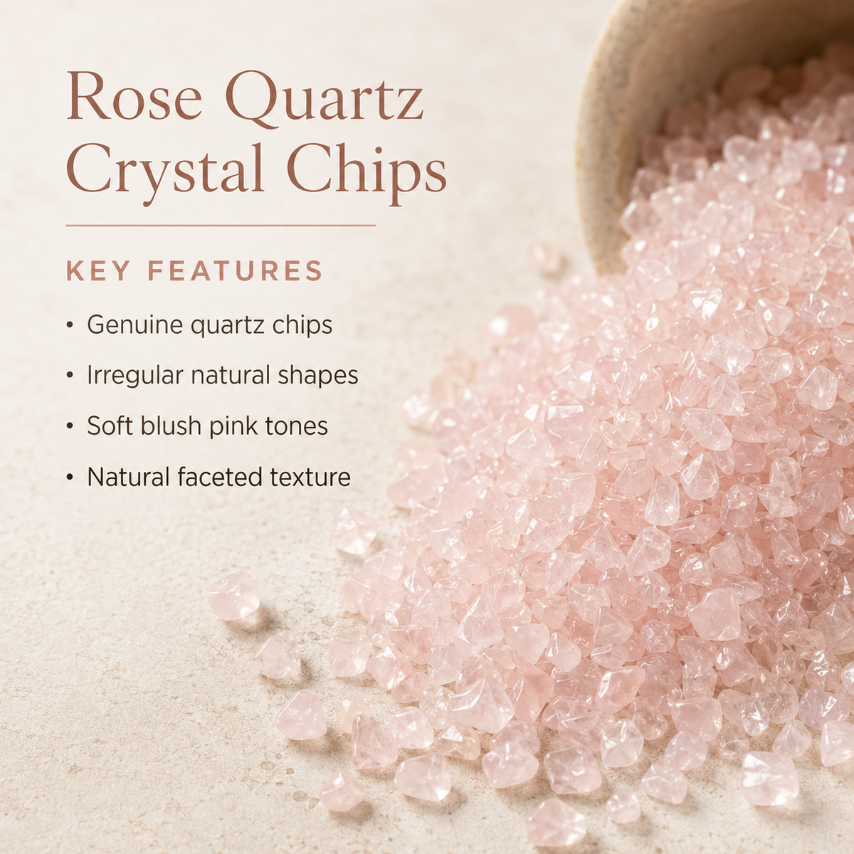 Rose Quartz Gemstone Chips (Inner Healing and Feelings Of Peace)  DestGlow