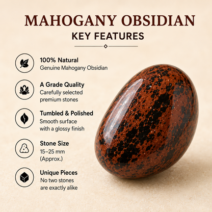 Mahogany Obsidian Tumbled Crystals (Sexuality and Gentle Self-Expression)