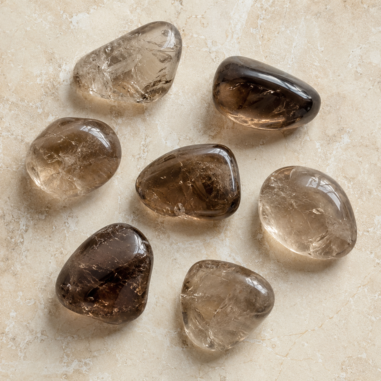 light Smokey Quartz Tumbled Crystals(Sense of Purpose and Purification)  DestGlow