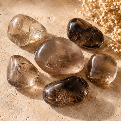 light Smokey Quartz Tumbled Crystals(Sense of Purpose and Purification)  DestGlow