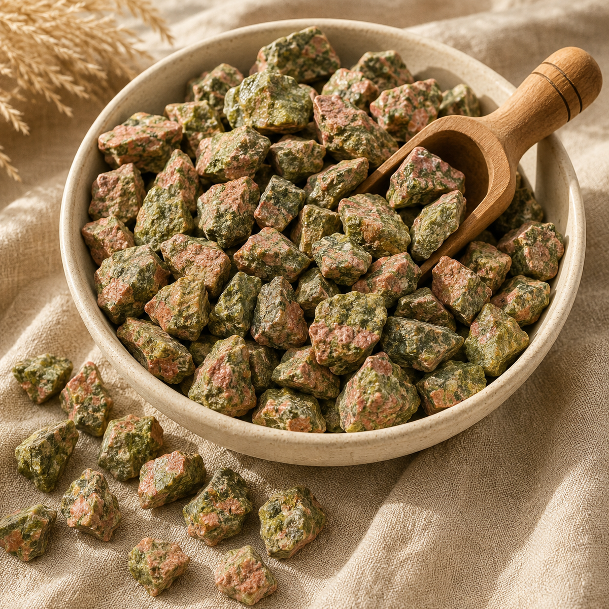 Unakite Rough Stones, 1 inch Unakite Raw Stone  DestGlow