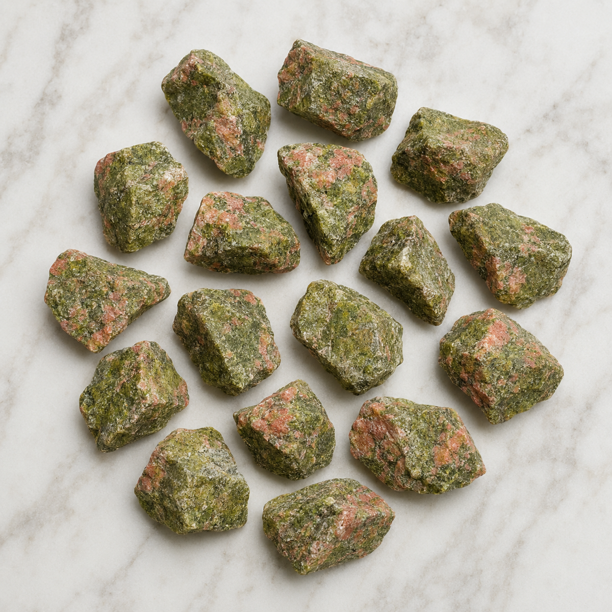 Unakite Rough Stones, 1 inch Unakite Raw Stone  DestGlow