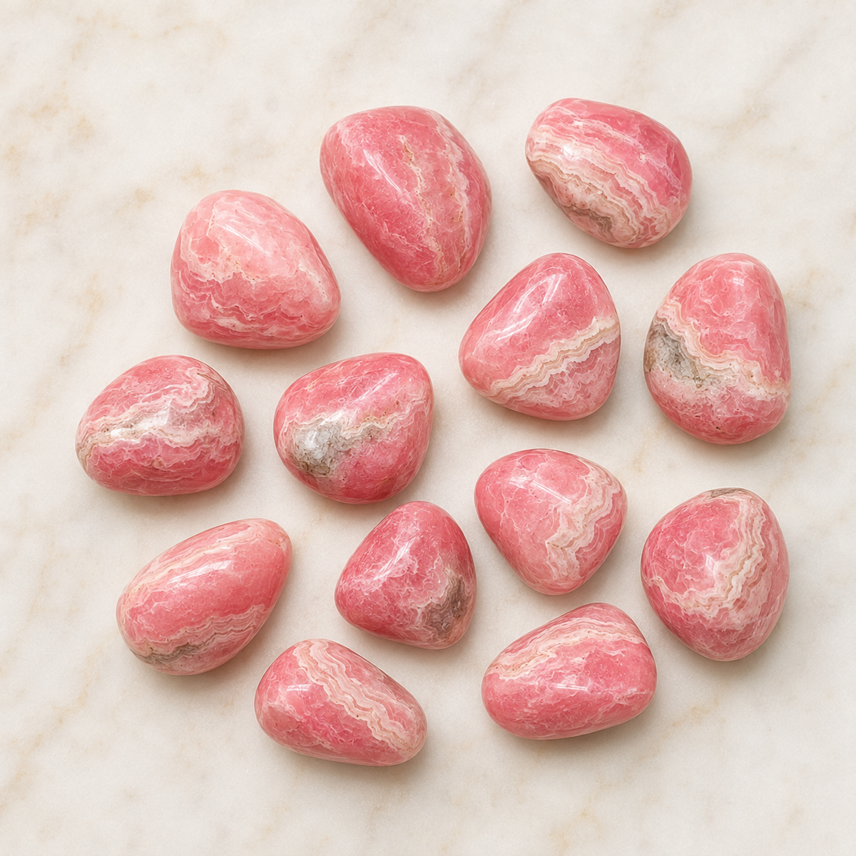 Rhodochrosite Tumbled Crystals (Compassion and Strength)