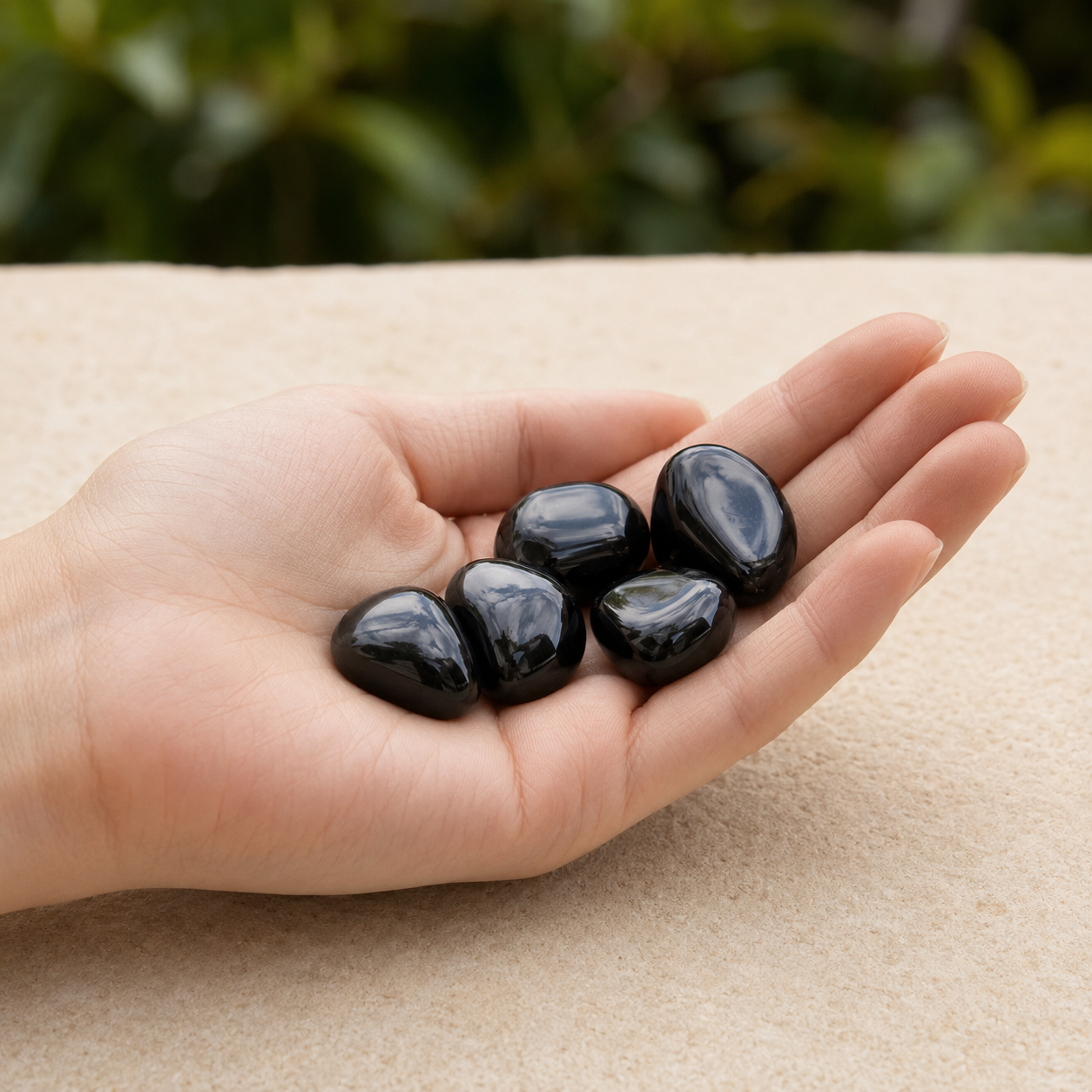 Black Obsidian Tumbled Crystals (Grounding and Transformation)  DestGlow