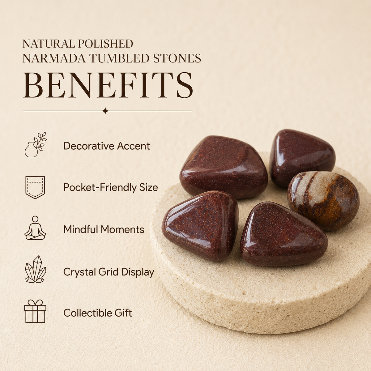 Narmada Tumbled Crystals (Wealth and Luxuries)  DestGlow