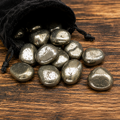 Pyrite Tumbled Crystals (Courage and Determination)  DestGlow