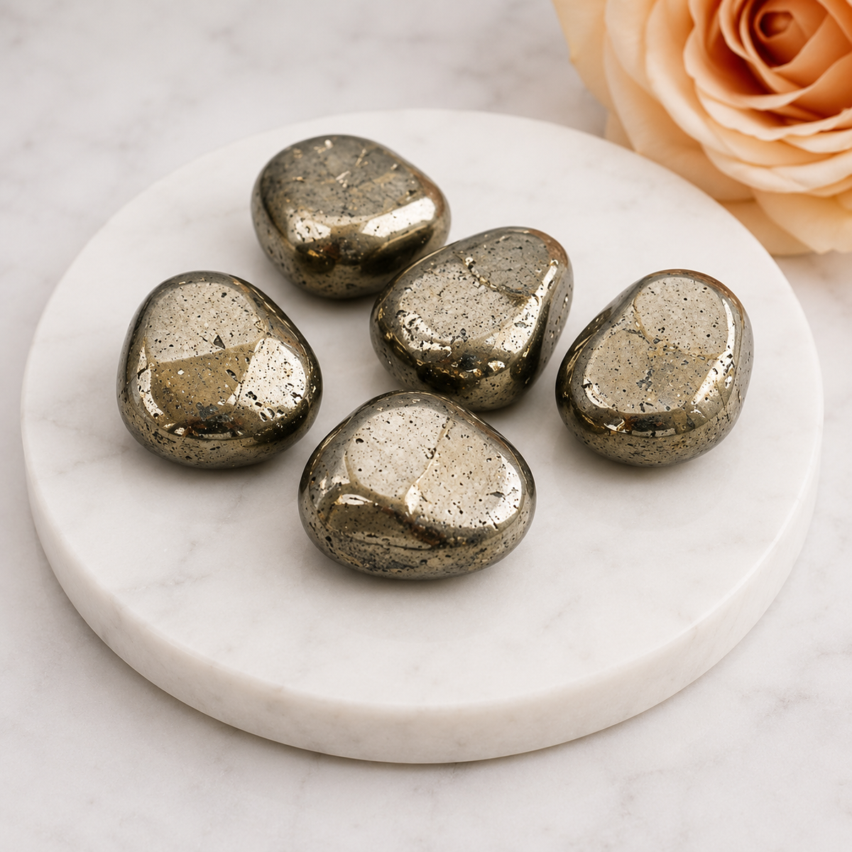 Pyrite Tumbled Crystals (Courage and Determination)  DestGlow