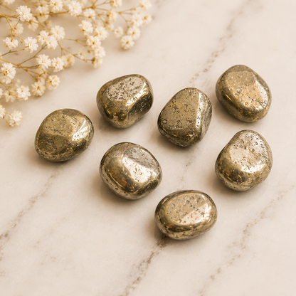 Pyrite Tumbled Crystals (Courage and Determination)  DestGlow