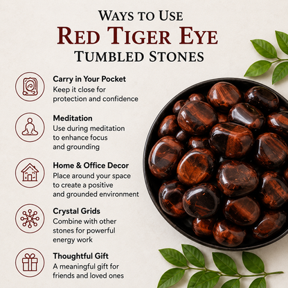 Red Tiger Eye Tumbled Crystals (Self Discovery and Self-Discipline)