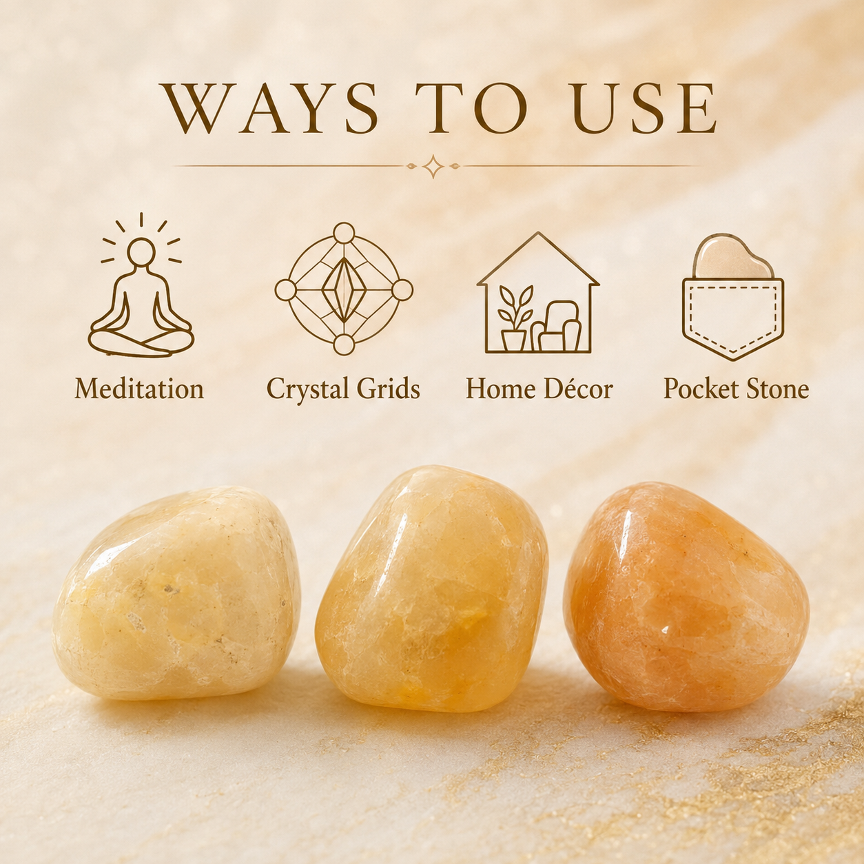 Yellow Aventurine Tumbled Crystals (Power and Weight Control )  DestGlow