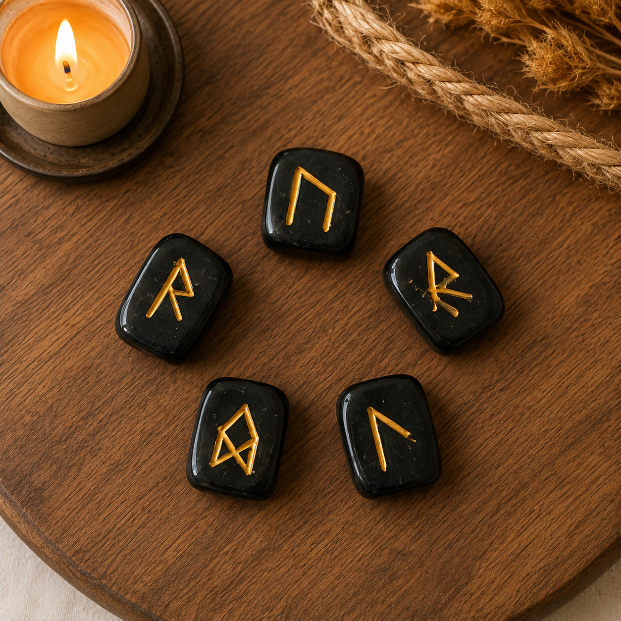 Black Jasper Rune Set (Grounding  and Manifestations)  DestGlow