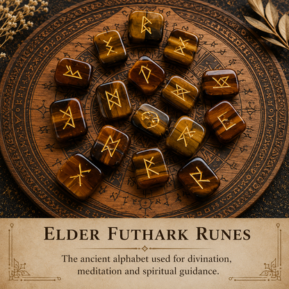 Tiger Eye Rune Set  (Creativity  and Longevity)  DestGlow