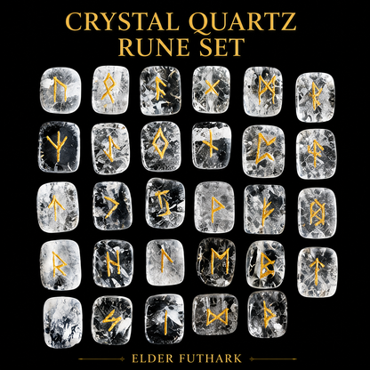 Crystal Quartz Rune Set  (Dispelling Negative Energy and Dreams)  DestGlow