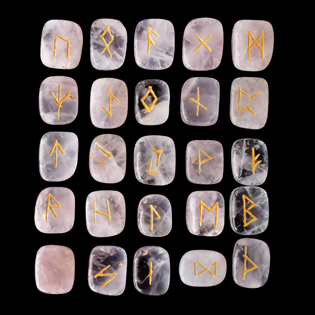 Rose Quartz Rune Set (Calming And Patience and Empathy)  DestGlow