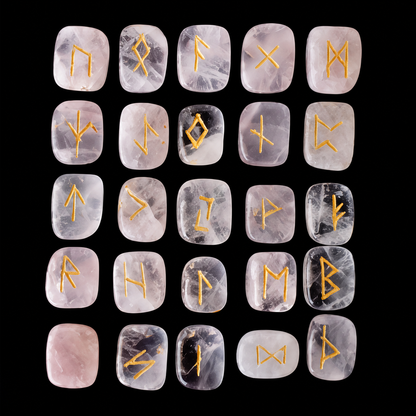 Rose Quartz Rune Set (Calming And Patience and Empathy)  DestGlow