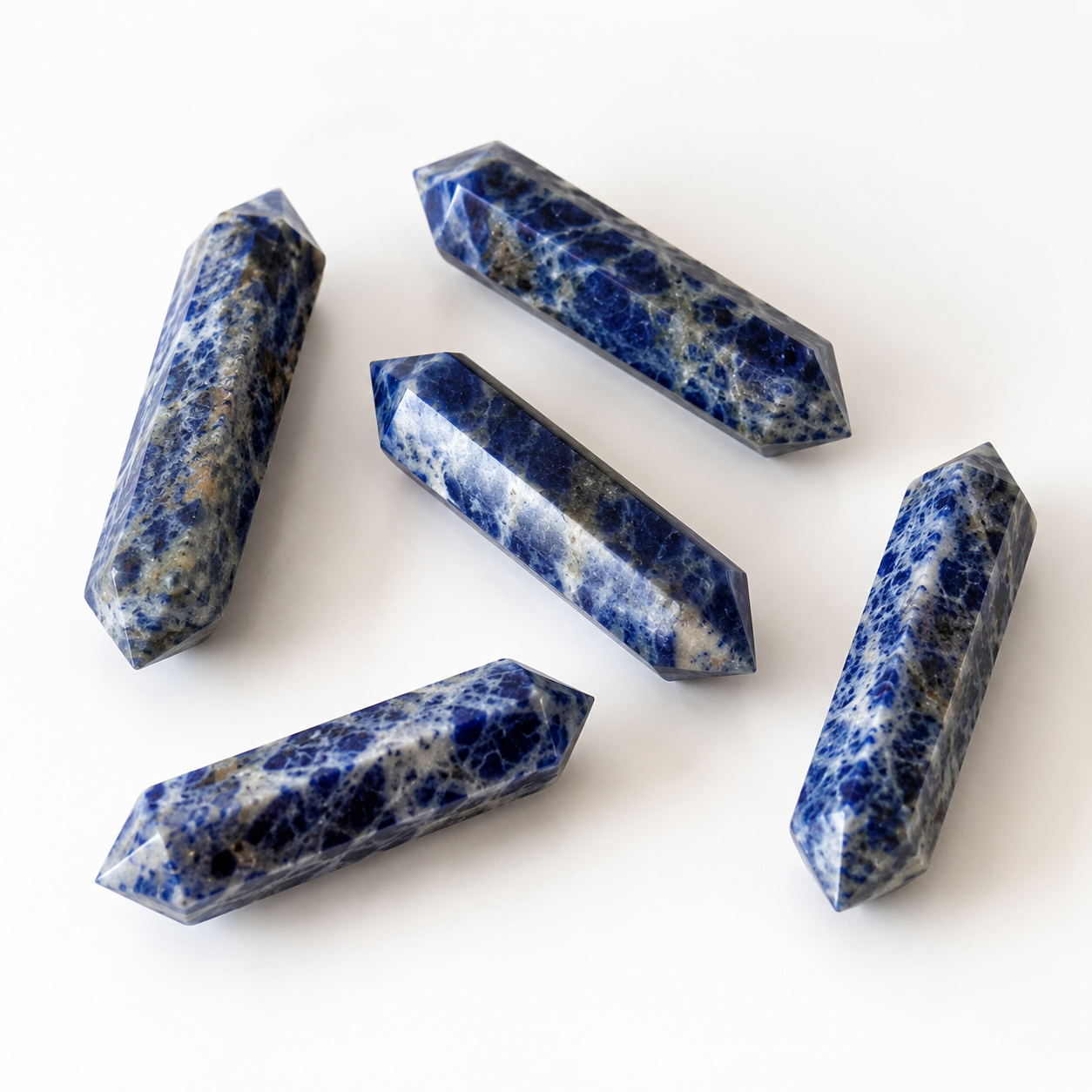Sodalite Double Terminated Point Pencil, Sodalite Point  DestGlow