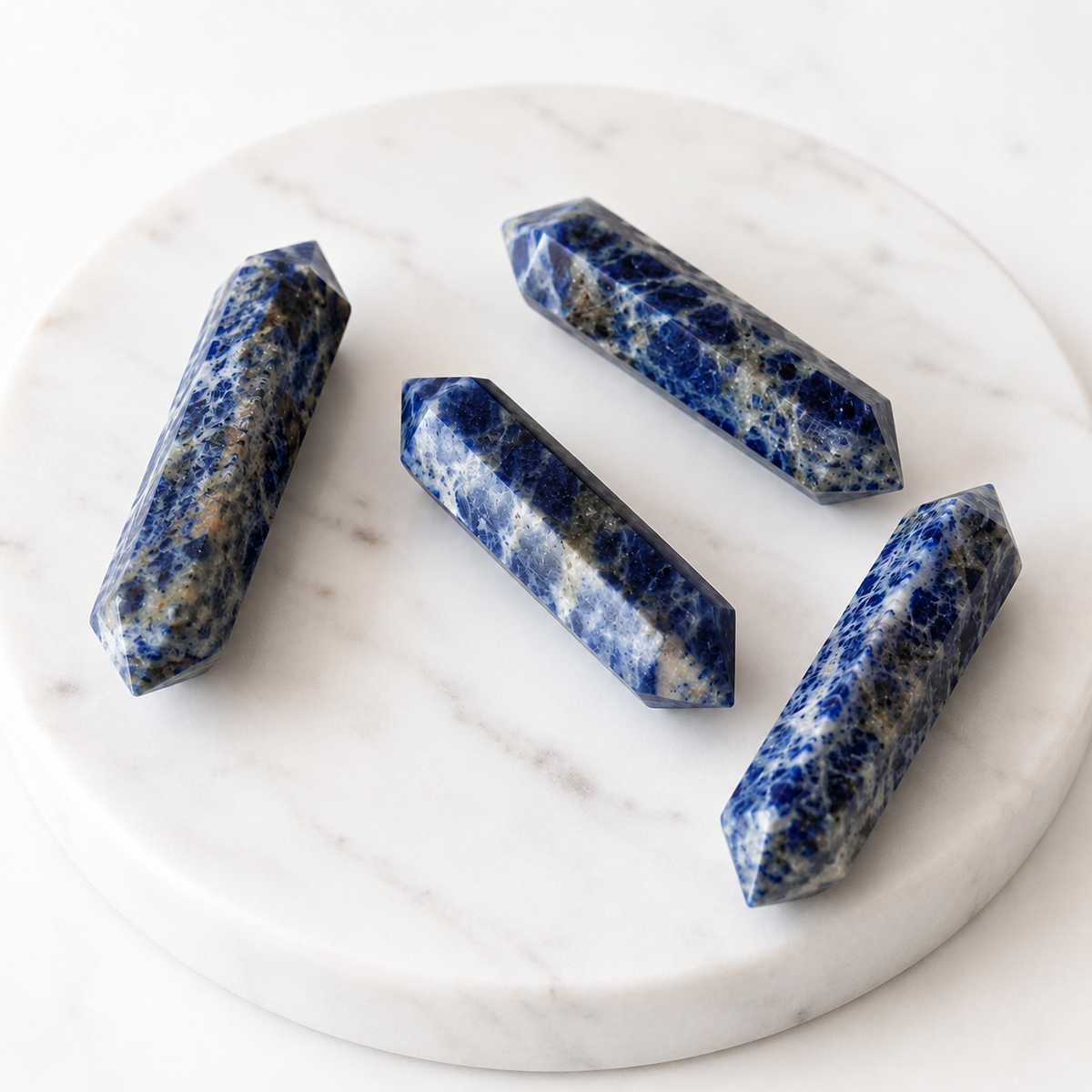 Sodalite Double Terminated Point Pencil, Sodalite Point  DestGlow