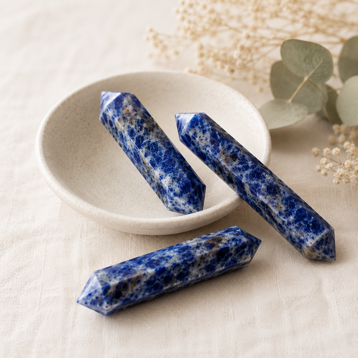 Sodalite Double Terminated Point Pencil, Sodalite Point  DestGlow
