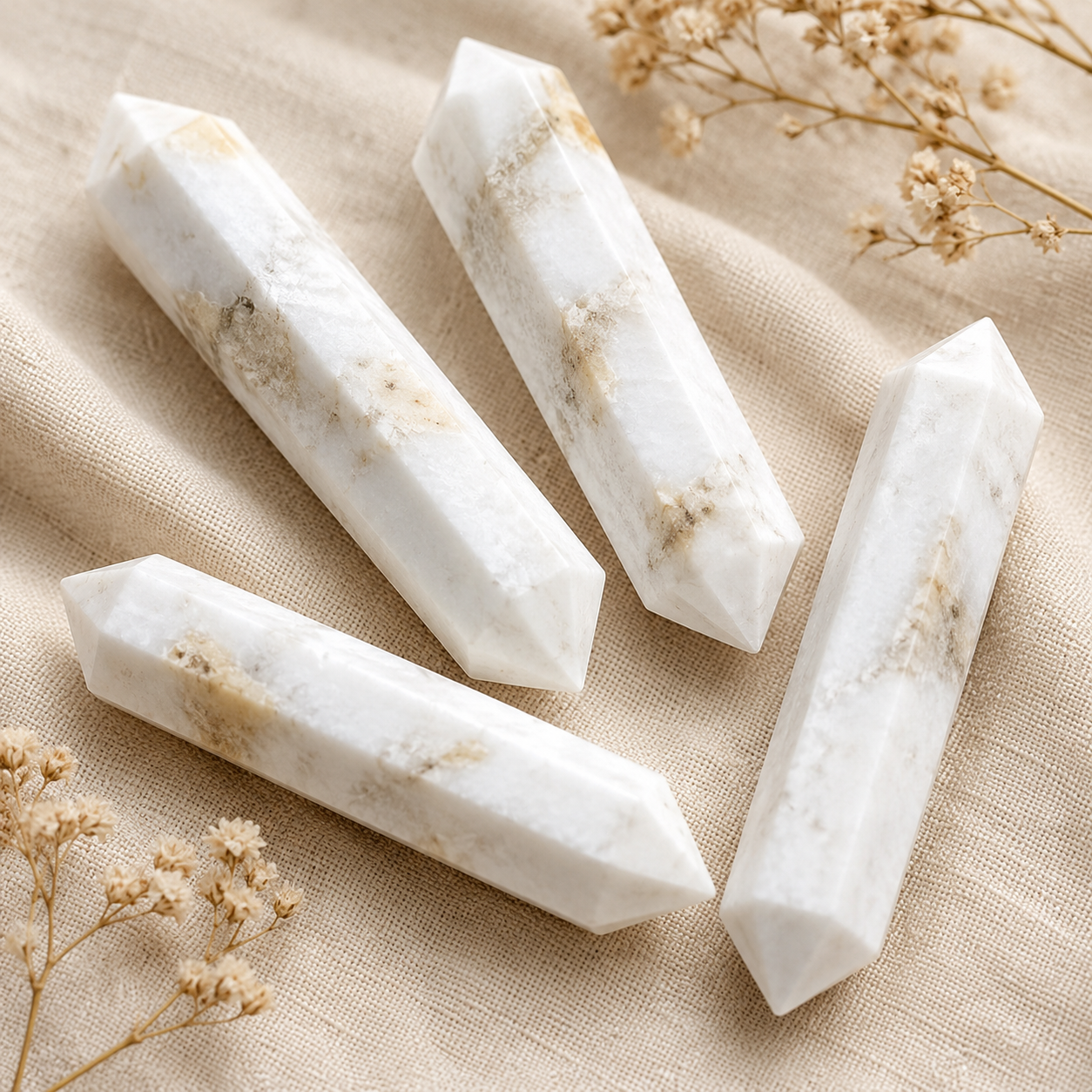 Scolecite Double Terminated Point Pencil, Scolecite Point  DestGlow