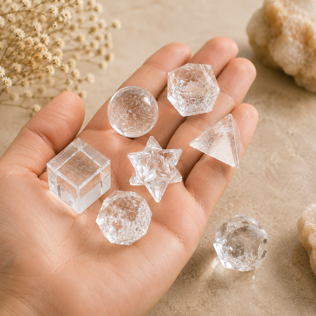 Crystal Quartz Geometry Set (Channeling and Manifesting)  DestGlow