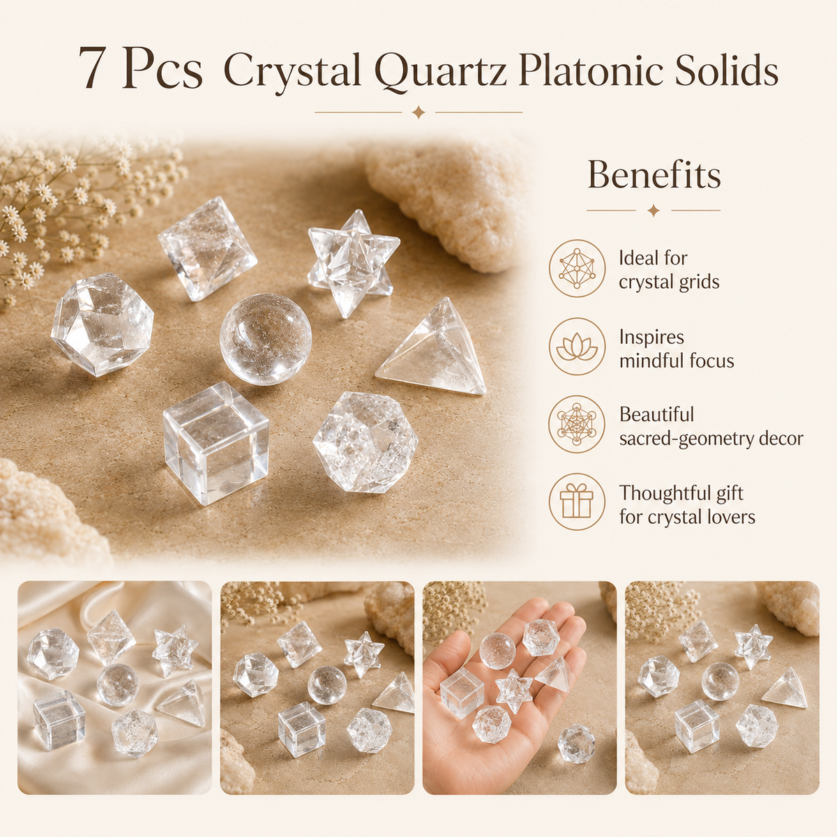 Crystal Quartz Geometry Set (Channeling and Manifesting)  DestGlow