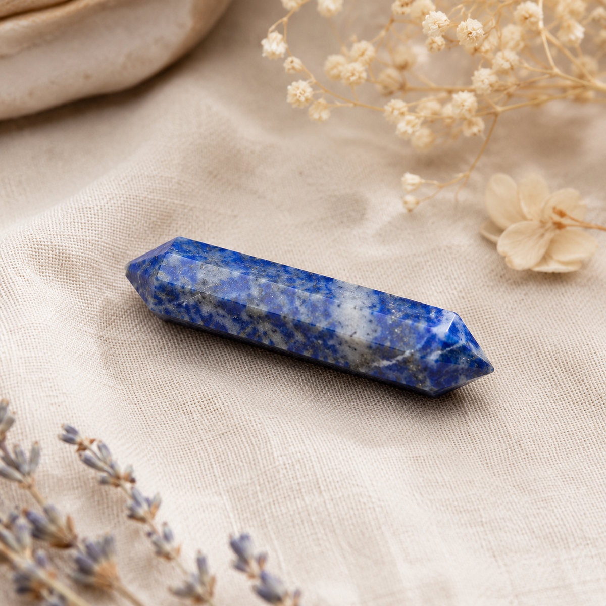 Lapis Lazuli Double Terminated Point Pencil, Lapis Lazuli Point  DestGlow
