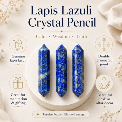 Lapis Lazuli Double Terminated Point Pencil, Lapis Lazuli Point
