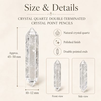 Crystal Quartz Point Pencils ( Mental Clarity and Emotional Stability)  DestGlow