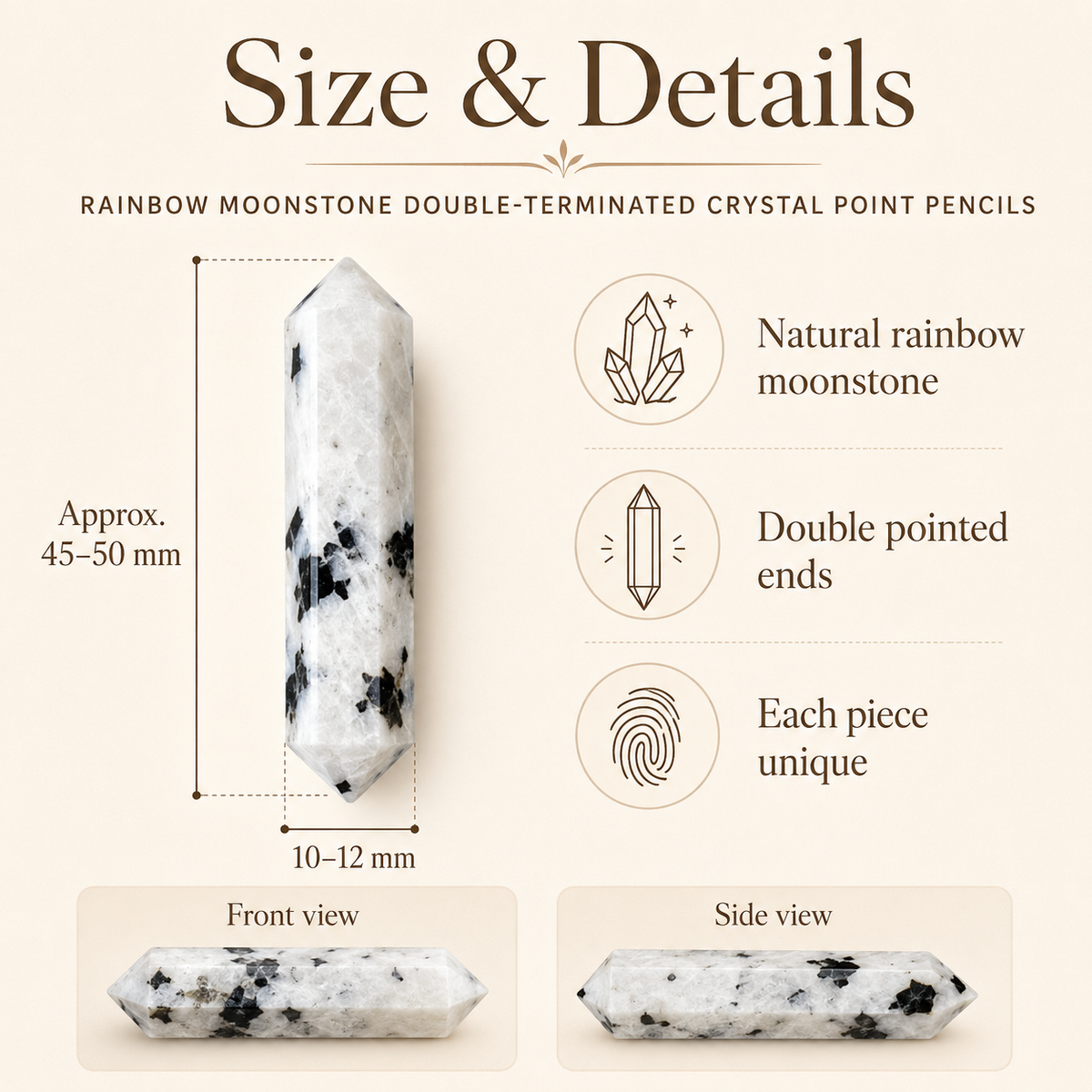Rainbow Moonstone Point Pencils (Creativity and Compassion)  DestGlow