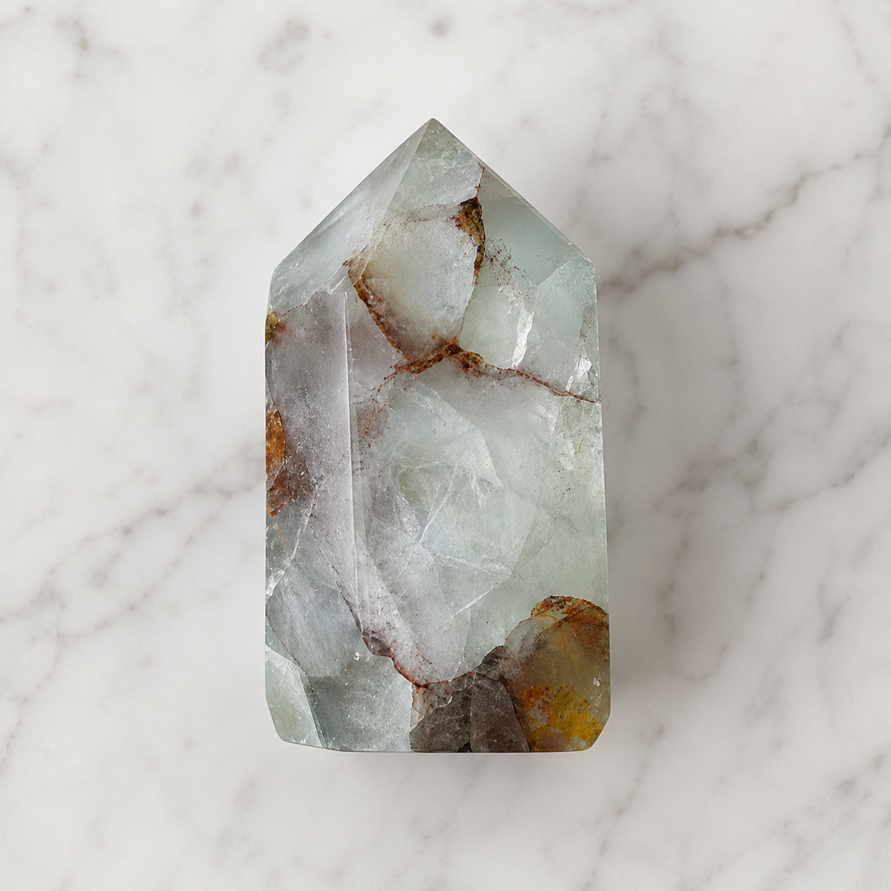 Polished Green Fluorite Points (Focus and Manifestation)  DestGlow
