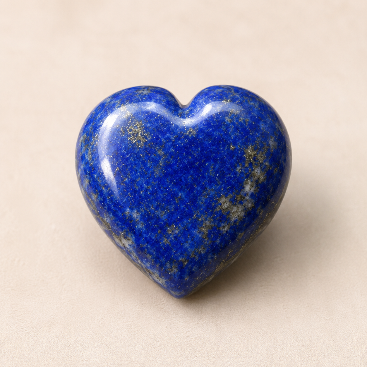 Polished Lapis Lazuli Heart Crystal, Puffy Mini 2 Inch Pocket Crystal Heart  DestGlow