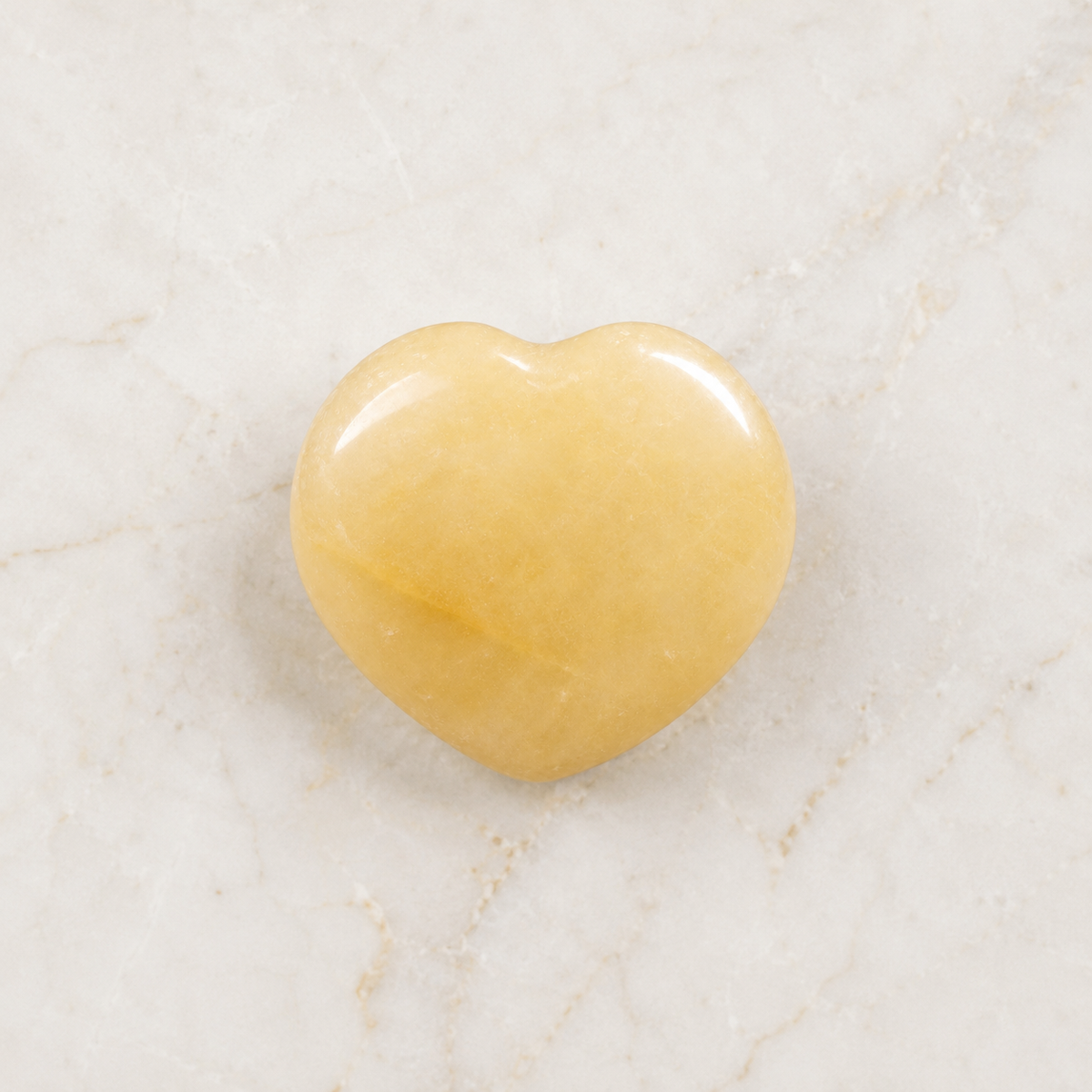 Polished Yellow Aventurine Heart Crystal, Puffy Mini 2 Inch Pocket Crystal Heart  DestGlow