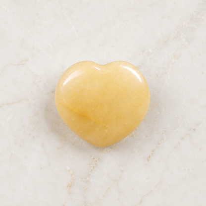 Polished Yellow Aventurine Heart Crystal, Puffy Mini 2 Inch Pocket Crystal Heart  DestGlow