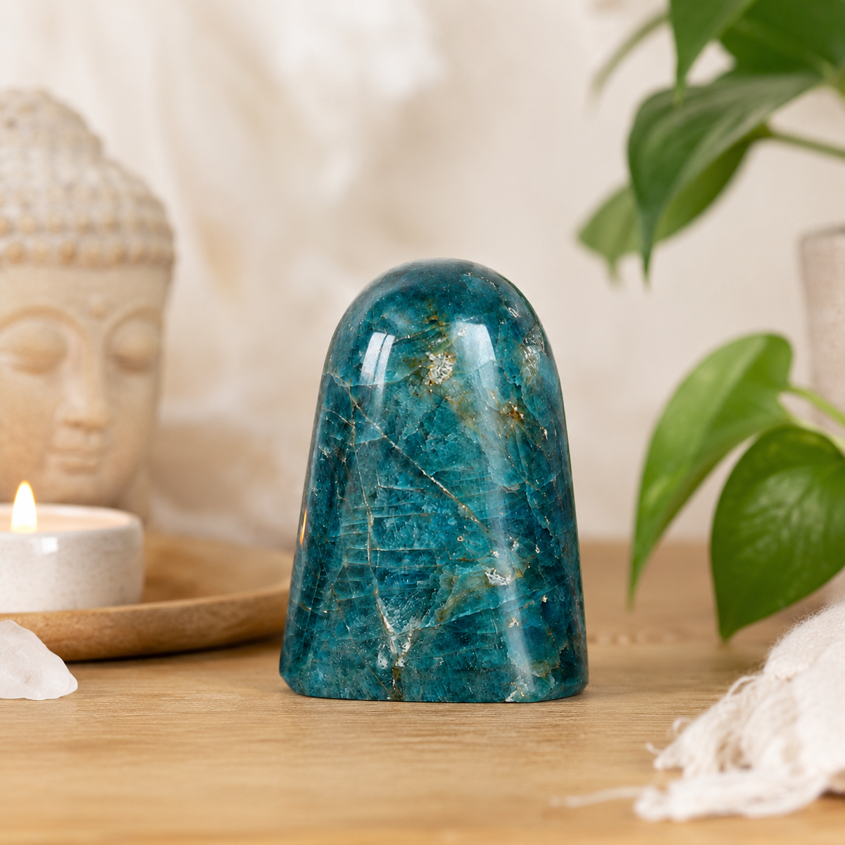 Polished Apatite Freeform Crystal (Strength and Clarity)  DestGlow