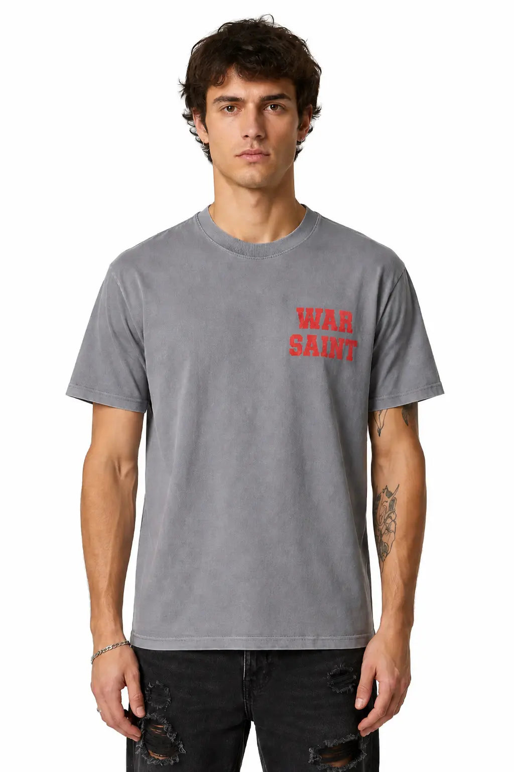 Warsaint Wingspan Tee - Grey/Red 