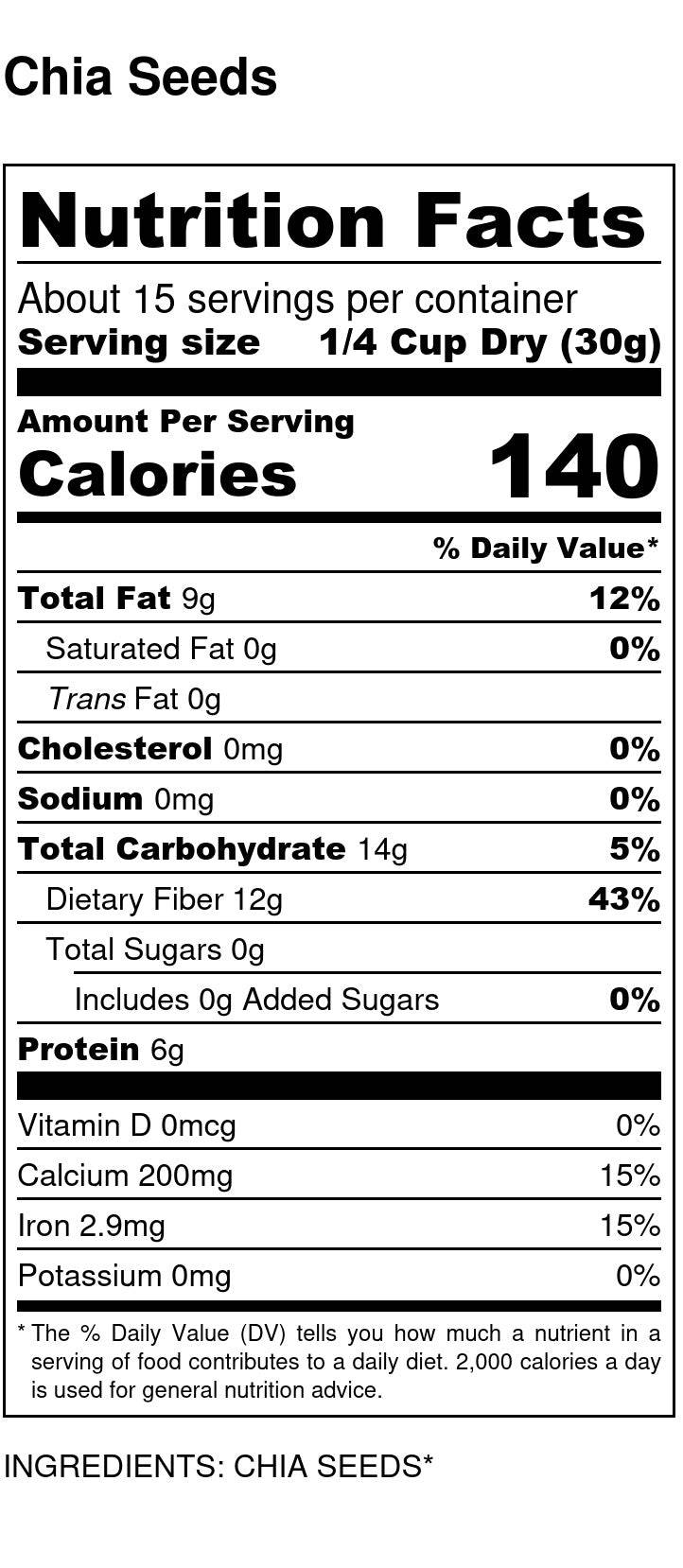 Chia Seeds, Organic by Country Life Natural Foods