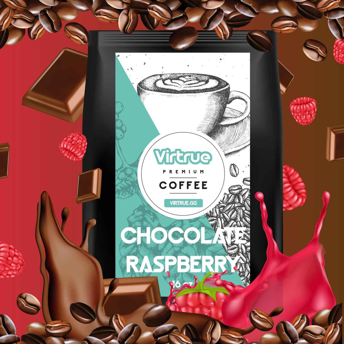 Chocolate Raspberry Flavored Coffee – 16oz | Virtrue Premium