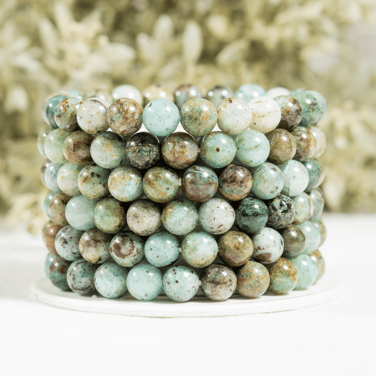 Chrysocolla Stone Beads Bracelet (Clarity and Harmony)  DestGlow