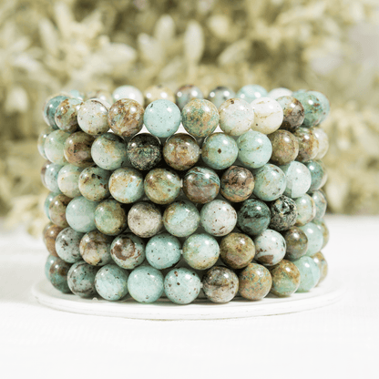 Chrysocolla Stone Beads Bracelet (Clarity and Harmony)  DestGlow