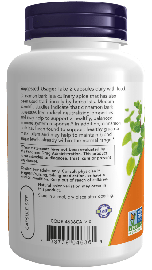 Cinnamon Bark 600 mg by Country Life Natural Foods