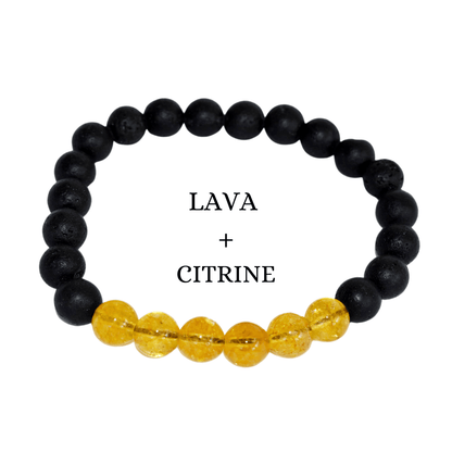 Lava Diffuser Bracelet, Lava with Citrine Beads Diffuser Jewelry, Aromatherapy, Essential Oil Bracelet, Spiritual Gift, Yoga Gift for Her  DestGlow
