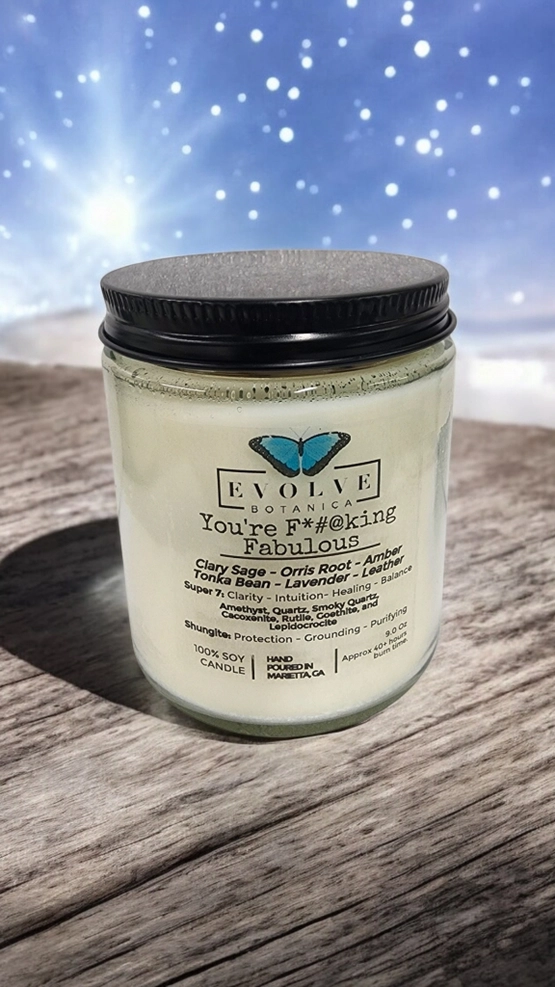 Classic 9oz Jam Jar Crystal Soy Candle - You&