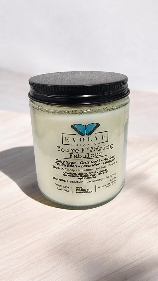 Classic 9oz Jam Jar Crystal Soy Candle - You&