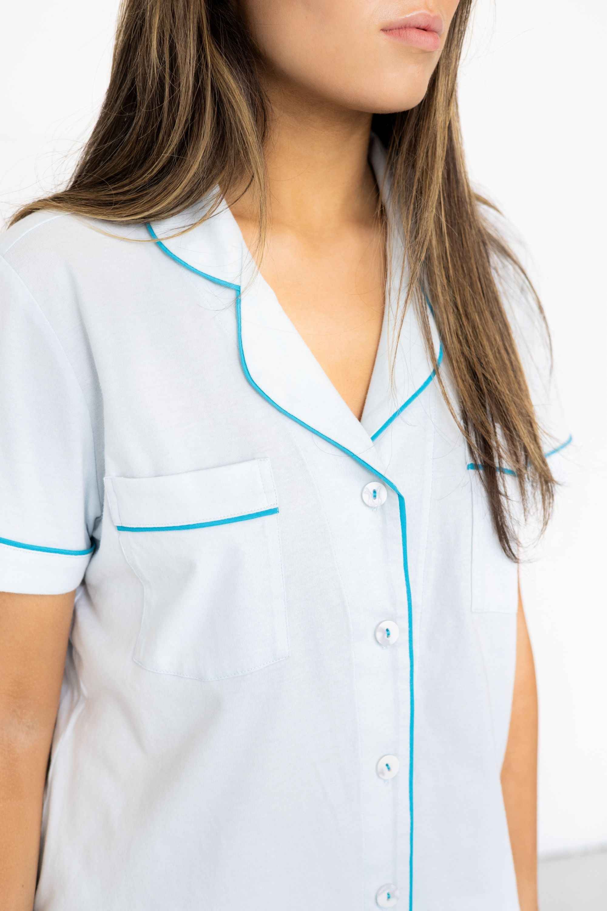 Classic Luxury Shorties Pajamas in Brushed Pima Cotton