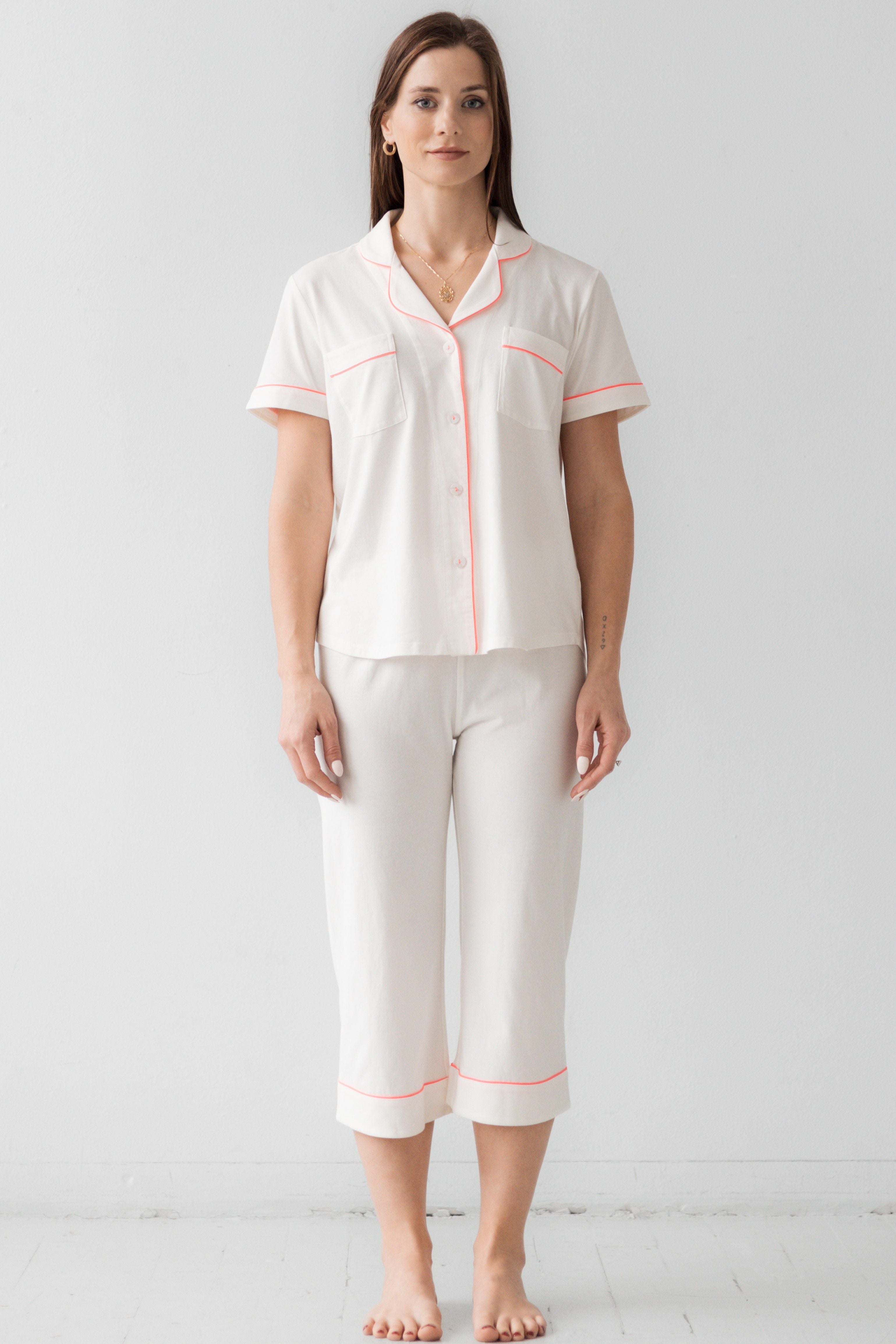 Classic Luxury Capri Pajamas in  Brushed Pima Cotton