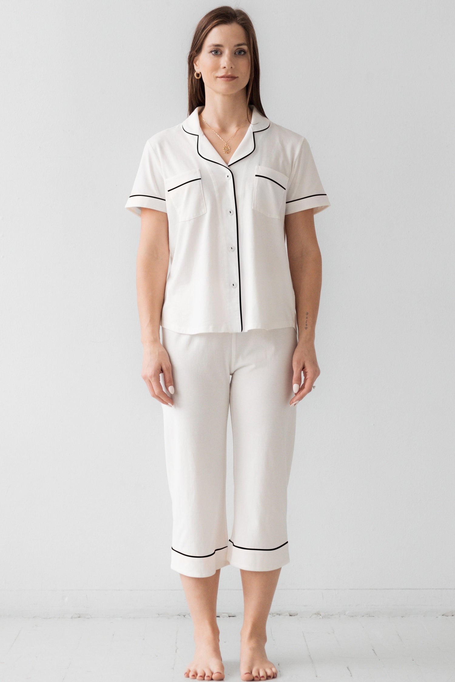 Classic Luxury Capri Pajamas in  Brushed Pima Cotton